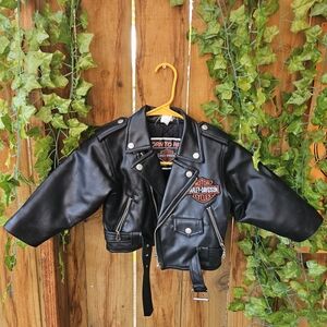 Youth 3t-4t Harley-Davidson Black Leather Jacket